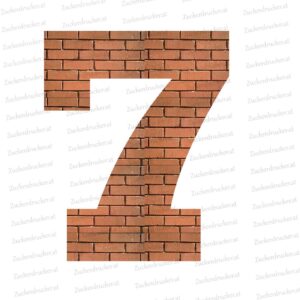 Nummer 7 mit Ziegelsteinen als Hintergrund